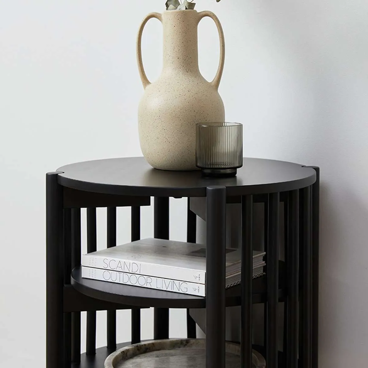 Akari Side Table - Black Mocka