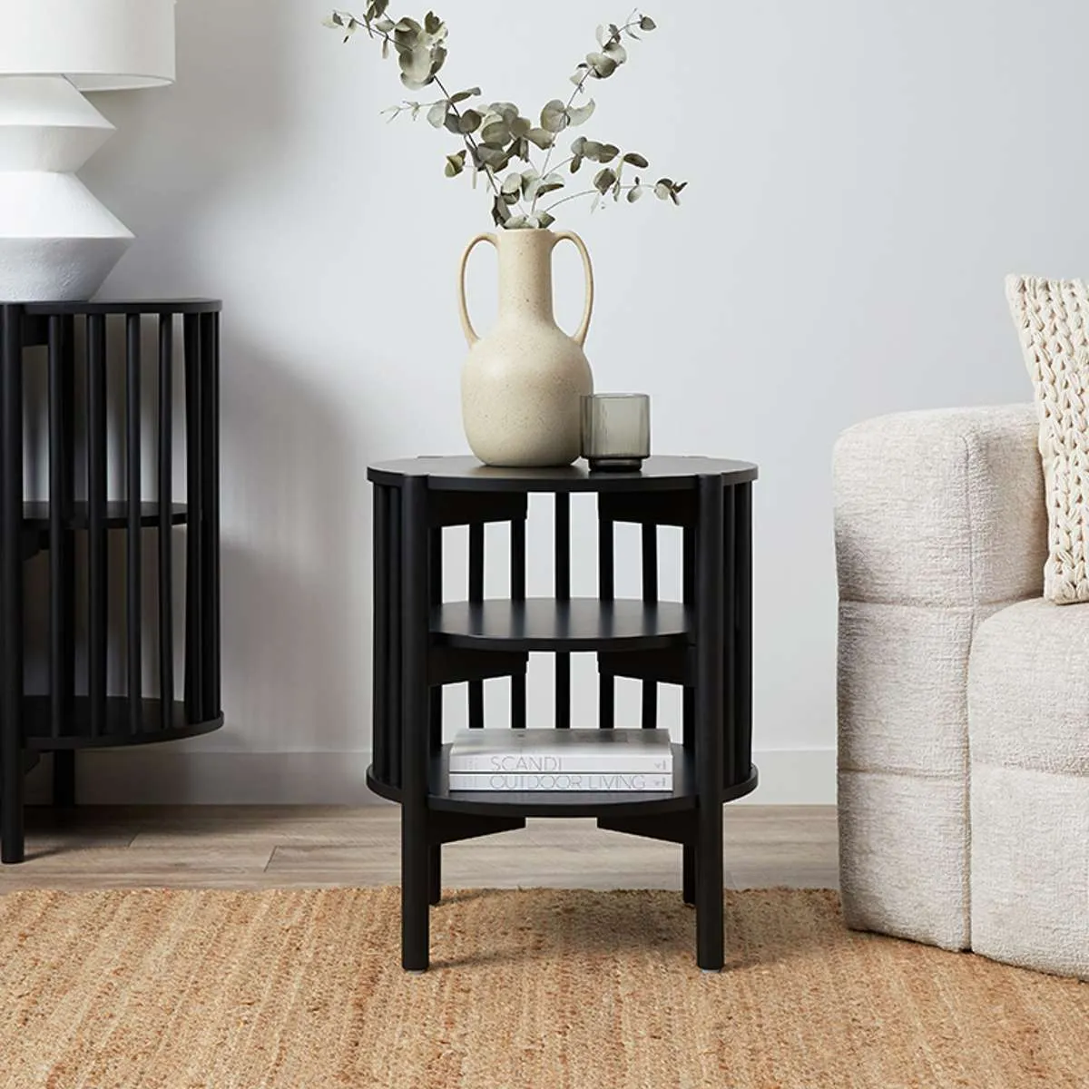 Akari Side Table - Black Mocka