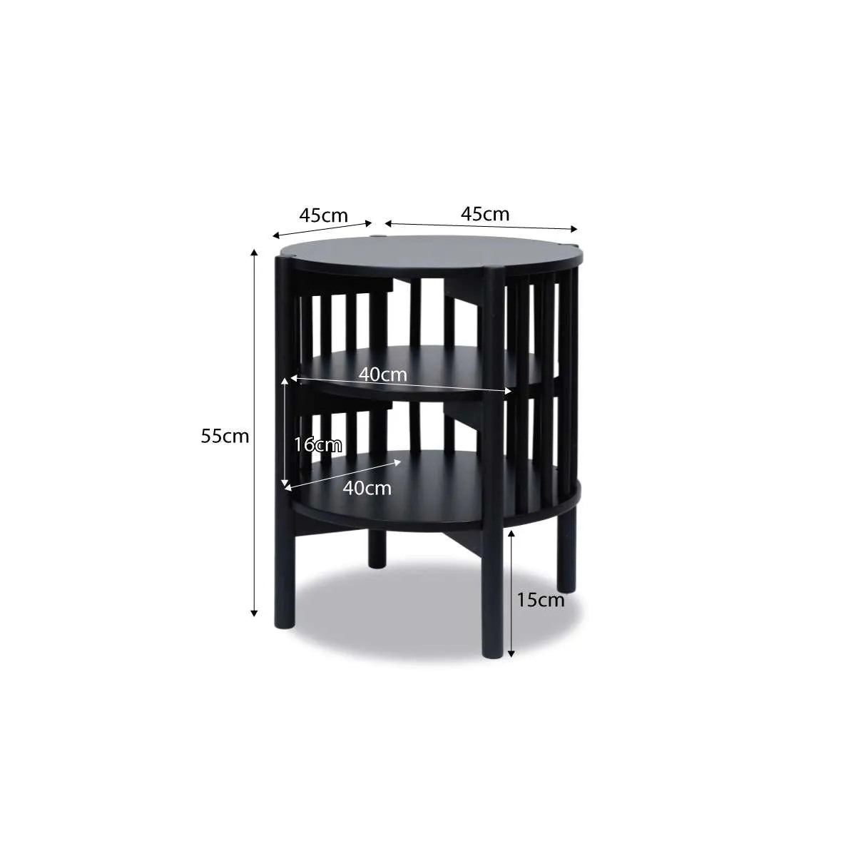 Akari Side Table - Black Mocka
