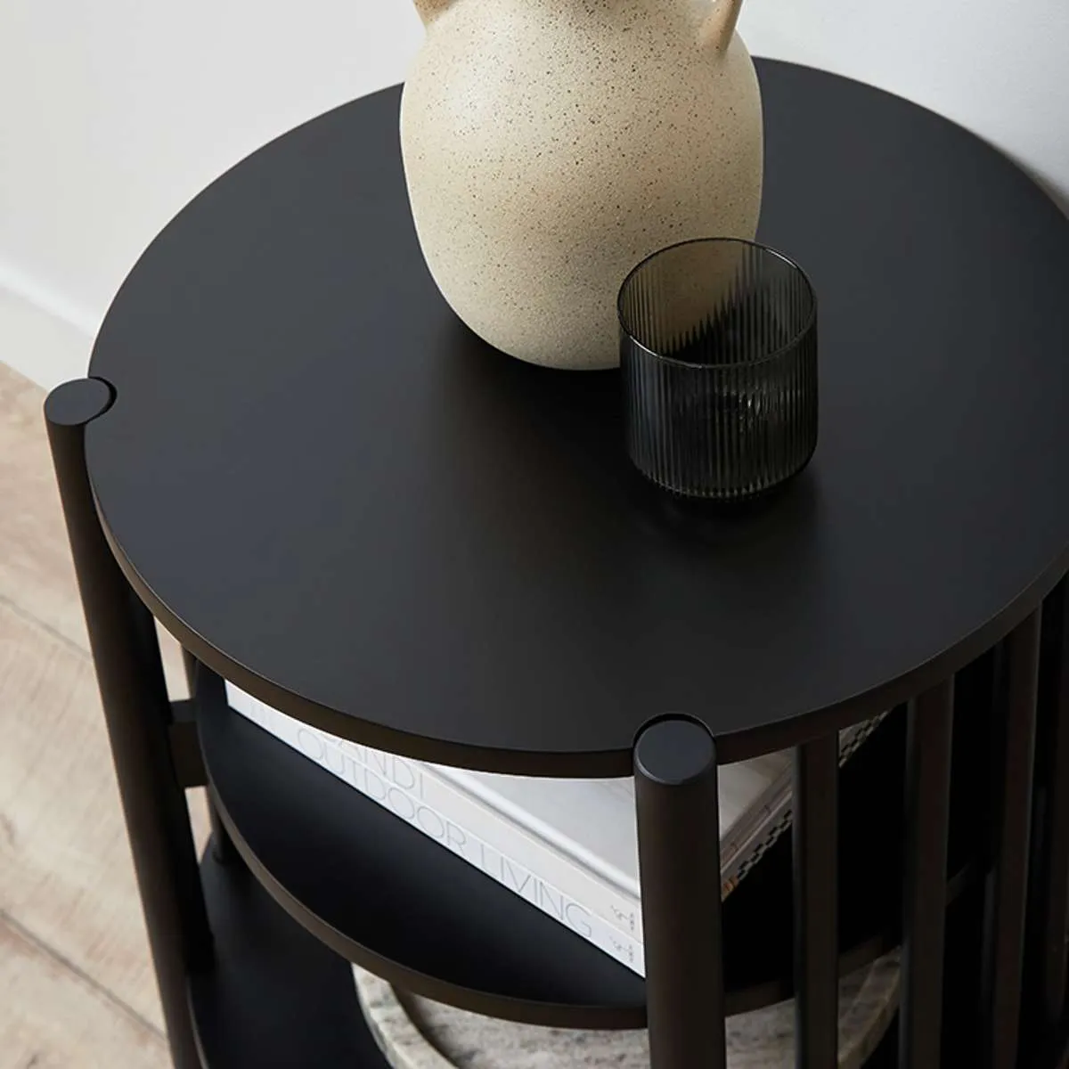 Akari Side Table - Black Mocka
