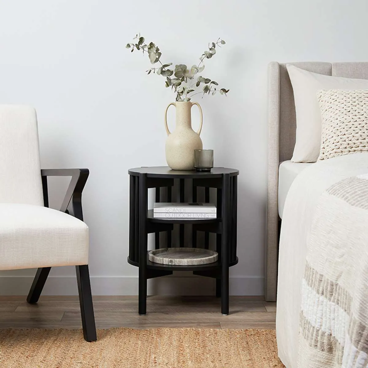 Akari Side Table - Black Mocka