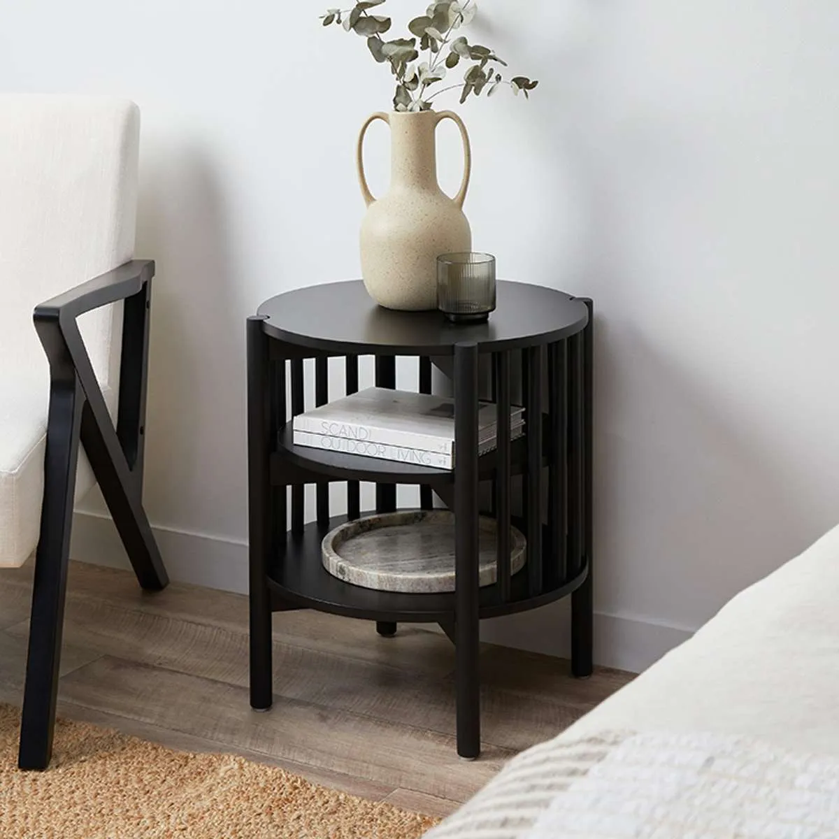 Akari Side Table - Black Mocka