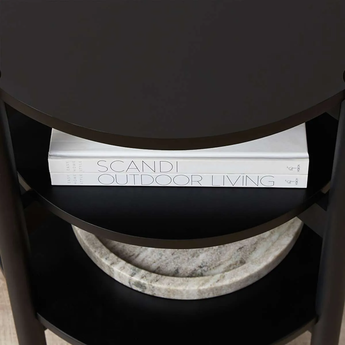 Akari Side Table - Black Mocka