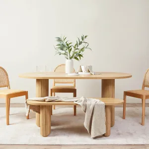 Amara Six Seater Dining Table - Natural Mocka