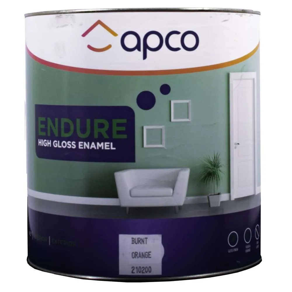 Apco Endure Gloss Enamel Deep Orange 1L