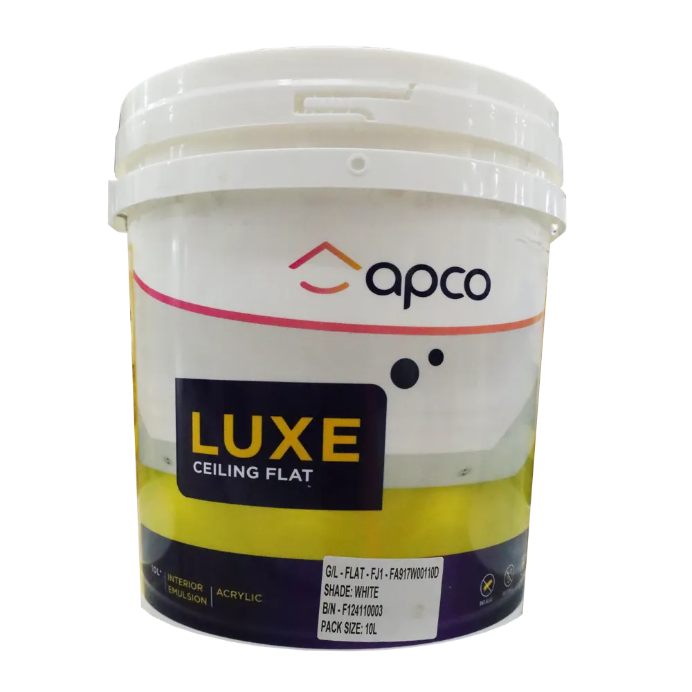 Apco Luxe Ceiling Paint Flat Acrylic White 10L