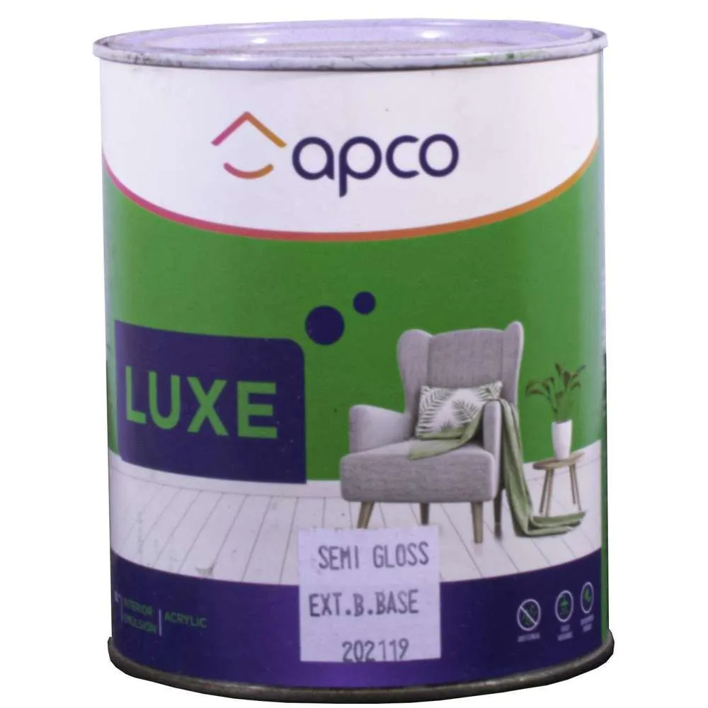 Apco Luxe Semi Gloss Acrylic Extra Bright Base 1L