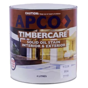 Apco Timbercare Solid Oil Stain Mission Brown 4L