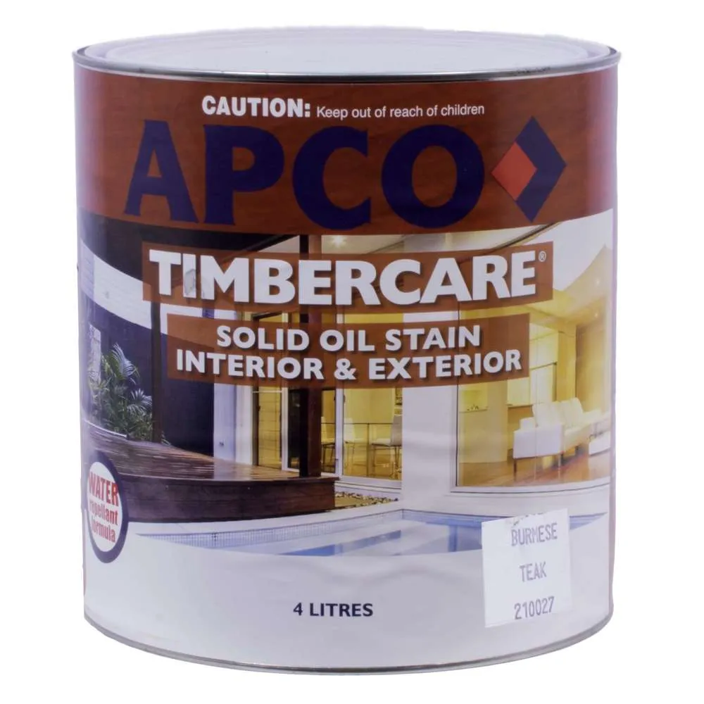 Apco Timbercare Solid Stain Burmese Teak 4L