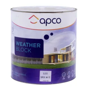 Apco Weatherblock Gloss Acrylic White 4L