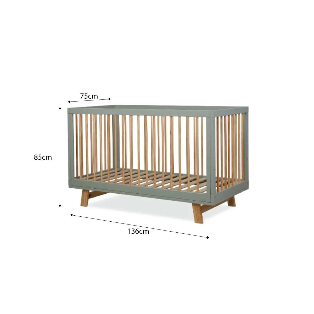 Aspen Classic Cot - Sage/Natural Mocka