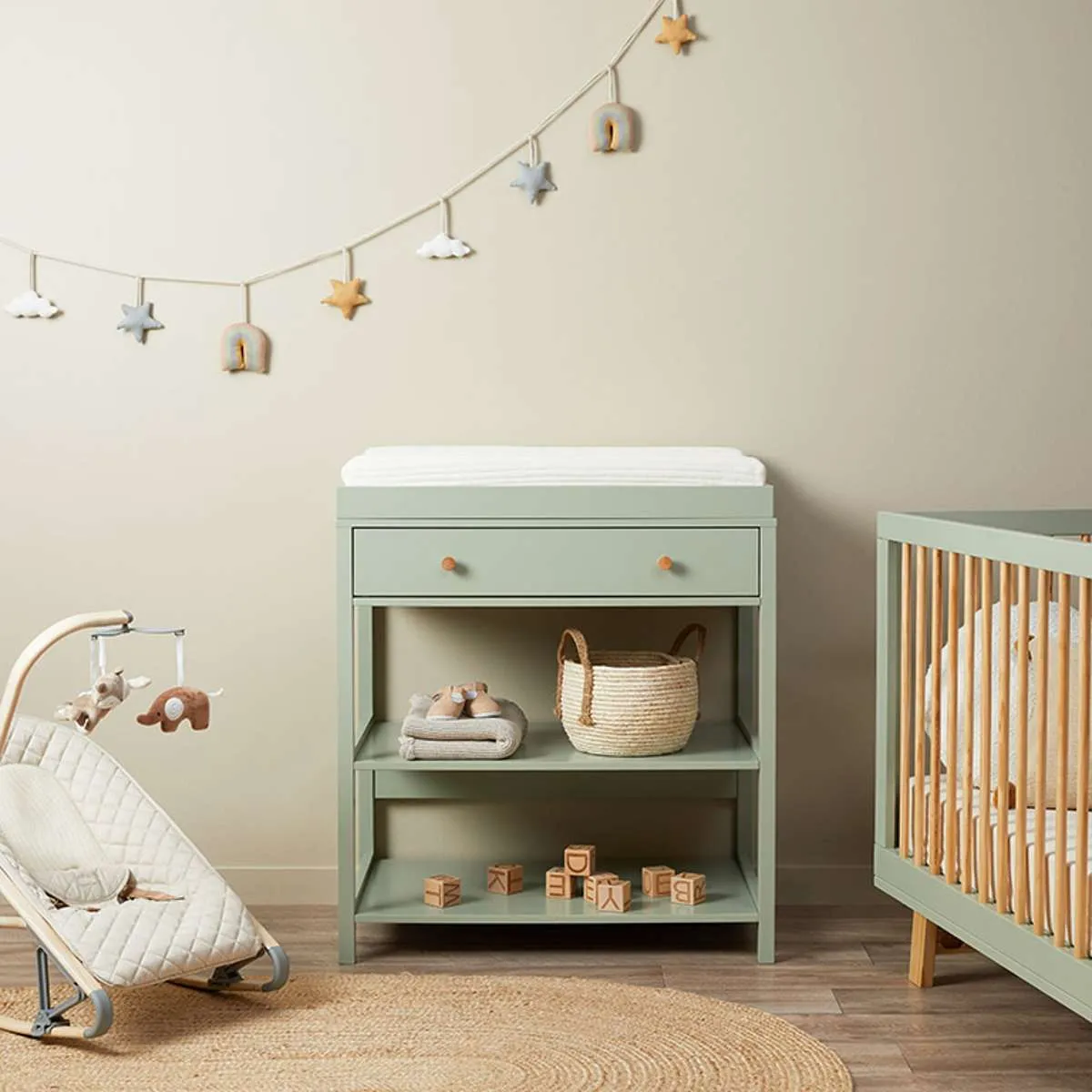 Aspen Classic Cot - Sage/Natural Mocka