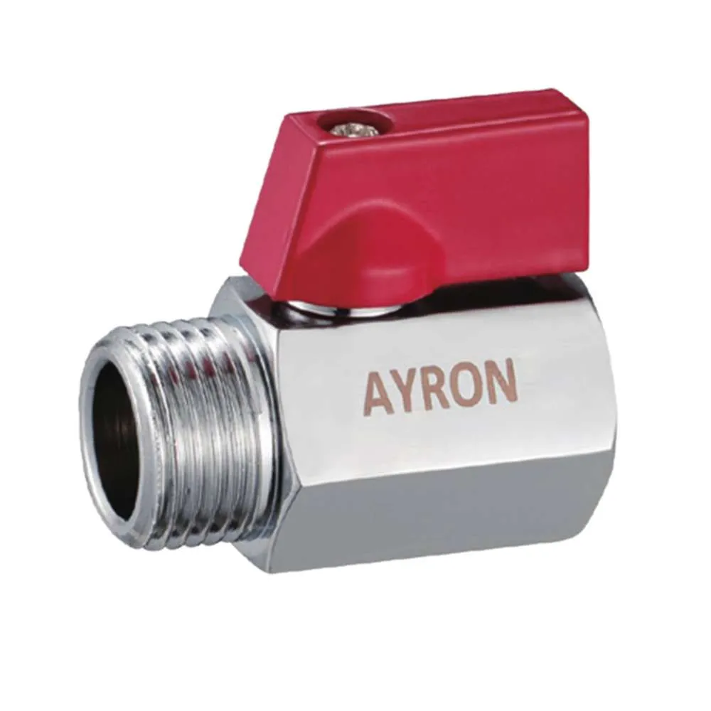 Ayron Mini Ball Valve M/F Handle 15mm CP