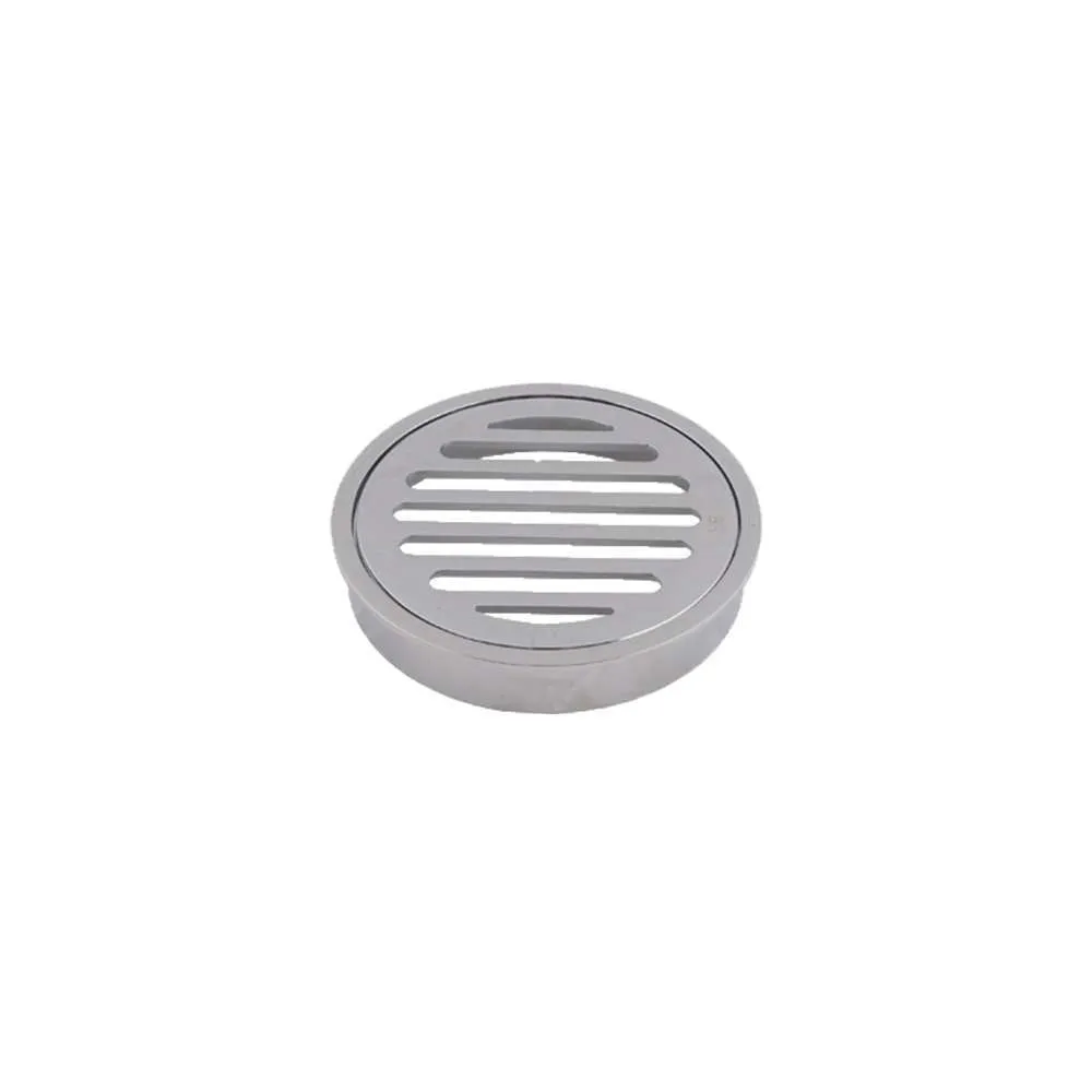 Brasshard Drop In Round Grate 100mm CP