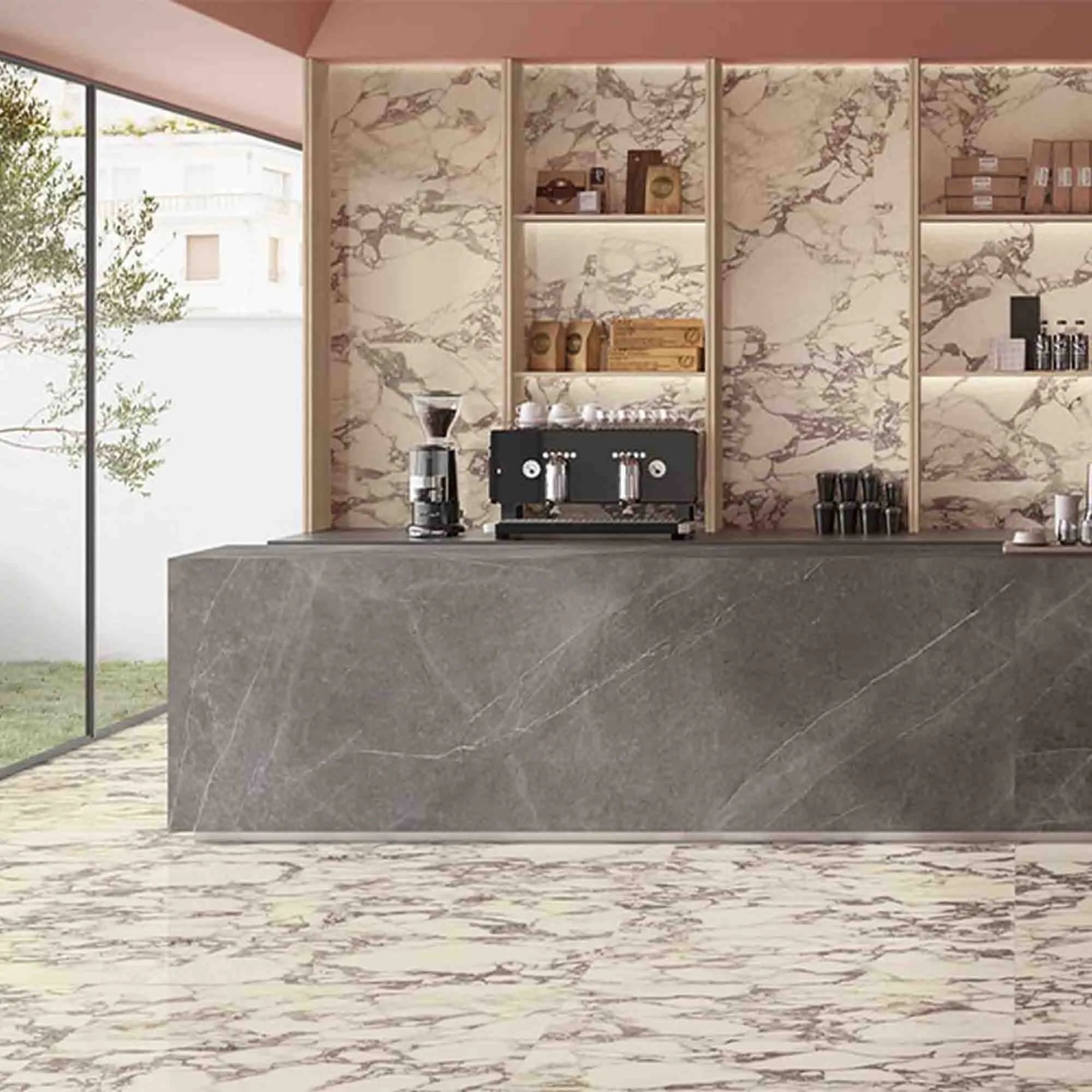 Breccia Medicea Marble Effect Porcelain Tile 60x120cm Matt