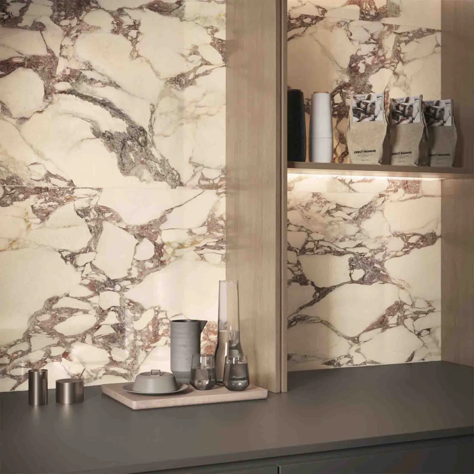 Breccia Medicea Marble Effect Porcelain Tile 60x120cm Matt