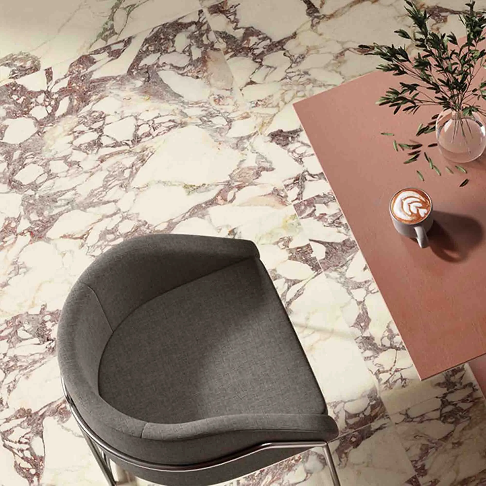 Breccia Medicea Marble Effect Porcelain Tile 60x120cm Matt
