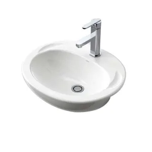 Caroma Concorde Semi-Recess Vanity Basin 1TH White