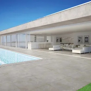 Cemento Light Grey 20mm Stone Effect Outdoor Porcelain Tile 90x90cm Matt