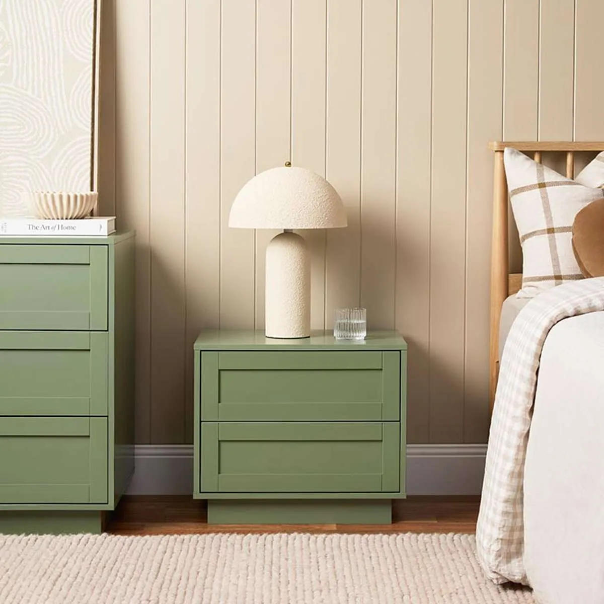 Eros Bedside Table - Sage Green Bundle Mocka