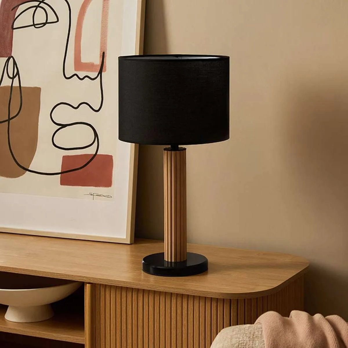 Eve Black Marble Base Table Lamp Mocka