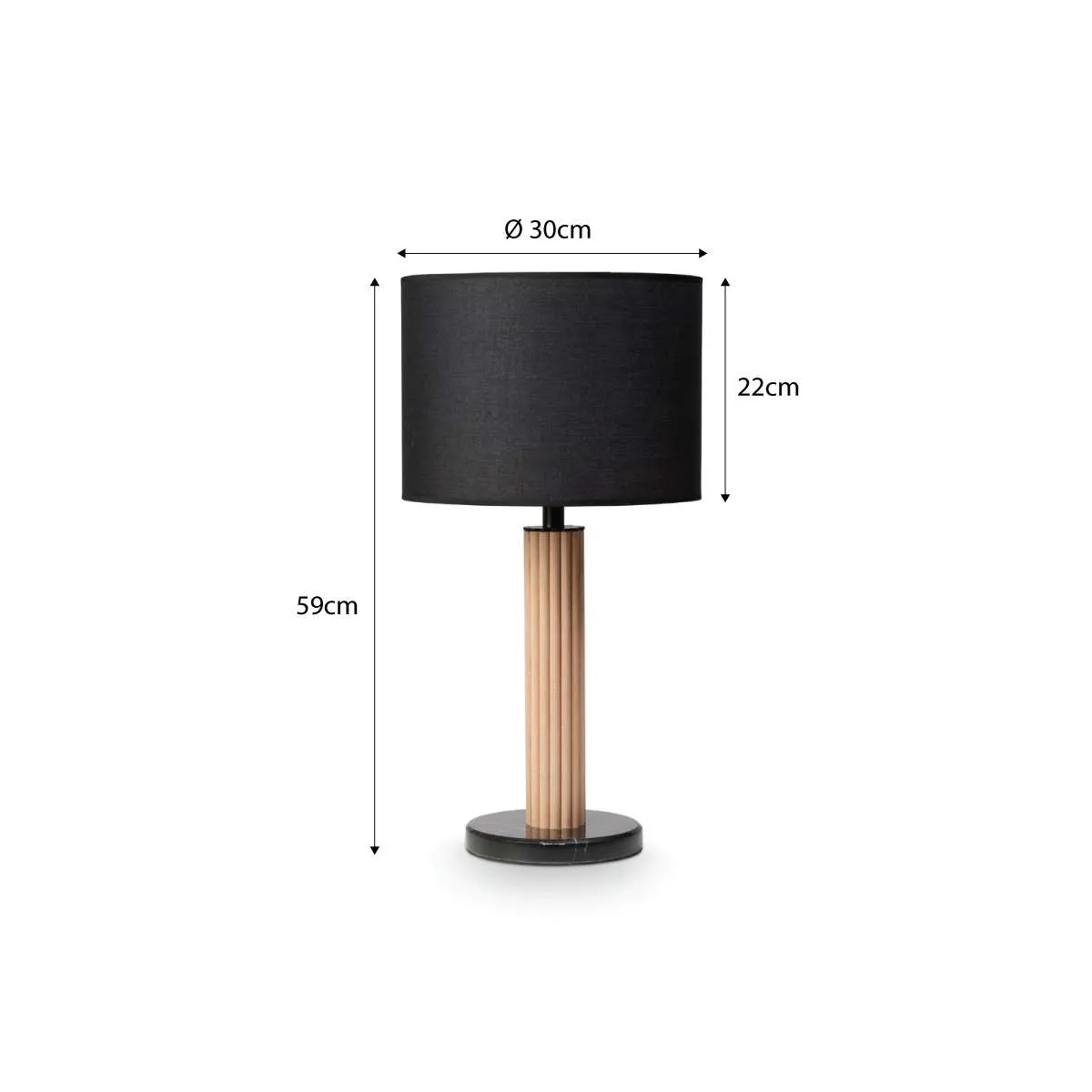 Eve Black Marble Base Table Lamp Mocka
