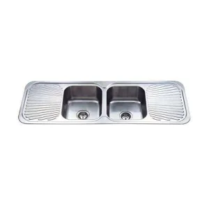 Evia Kitchen Sink Double Bowl Flushline (1524 x 460 x 170)