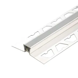 Evia Tile Trim 10mm x 2.5M Aluminium Movement Joint Grey