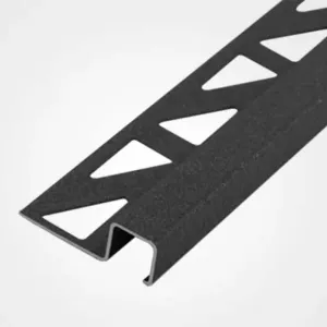 Evia Tile Trim 10mm x 2.5m Aluminium Square Edge Matte Black