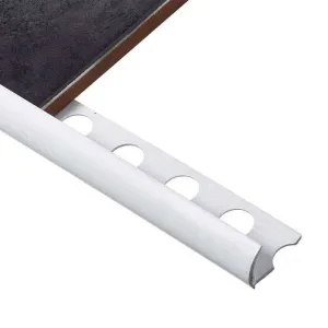 Evia Tile Trim 10mm x 2.5M PVC Round Edge White