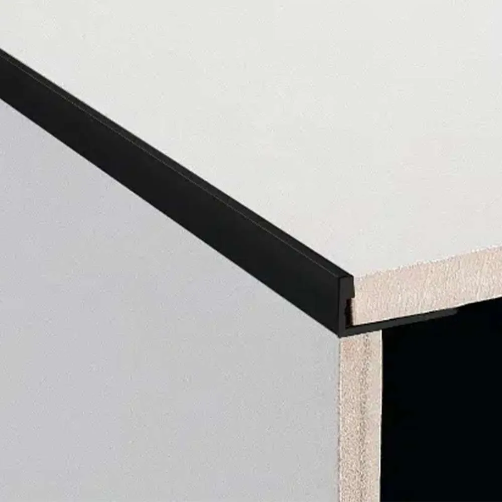 Evia Tile Trim 12.5mm x 2.5m Aluminium L Edge Matte Black