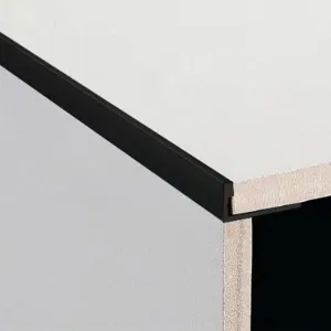 Evia Tile Trim 12.5mm x 2.5m Aluminium L Edge Matte Black