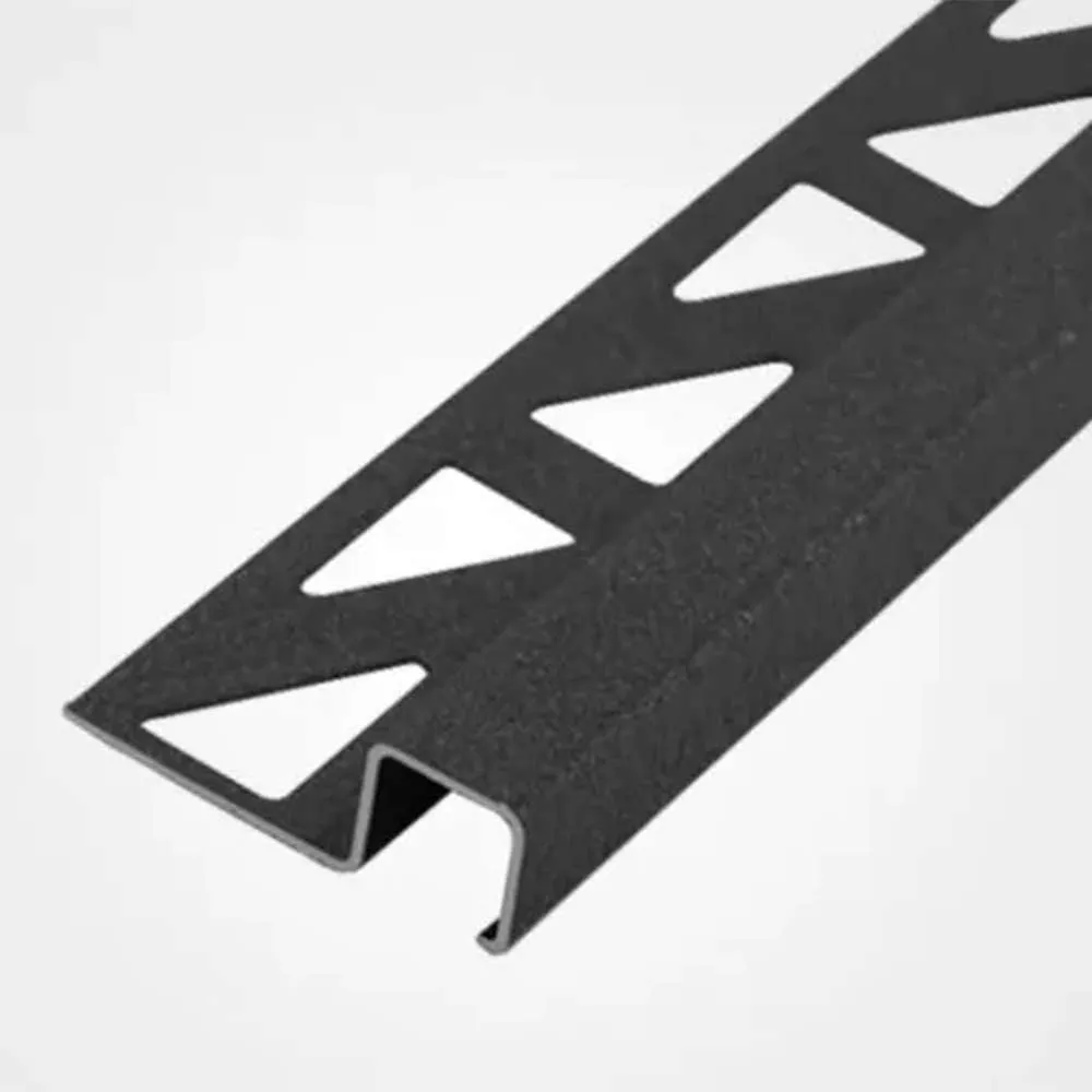 Evia Tile Trim 12.5mm x 2.5m Aluminium Square Edge Matte Black