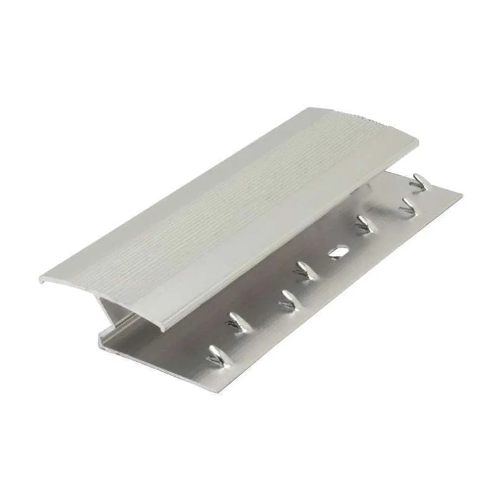 Evia Tile Trim 9mm x 2.5M Aluminium Carpet Lock Matte Silver