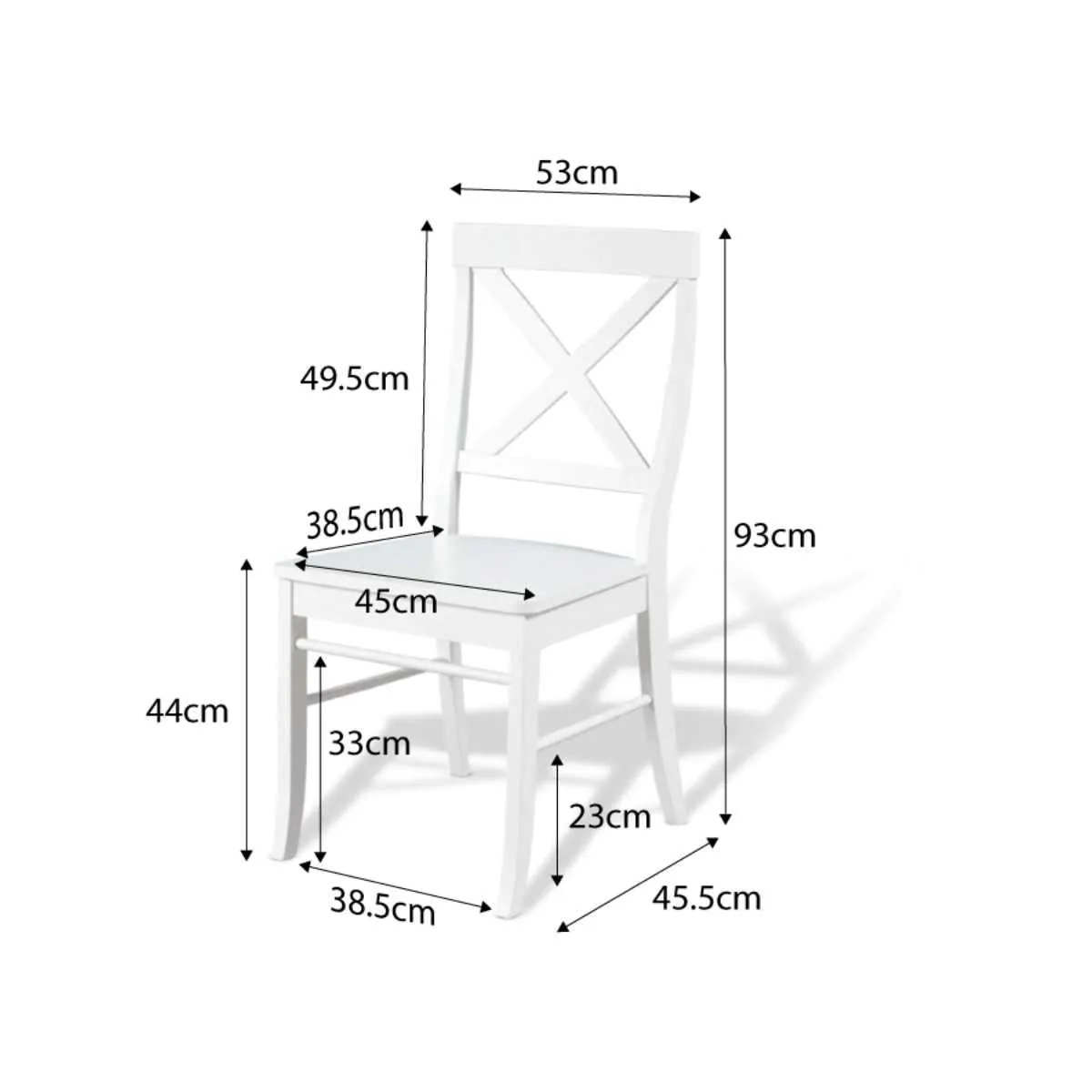 Hamptons Dining Chair - White Mocka