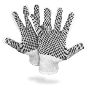 Hand Glove Cotton PVC Dotted 10" 12prs
