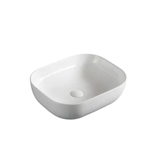Inox Above Counter Oval Basin with Waste 470 x 330 x 140mm White