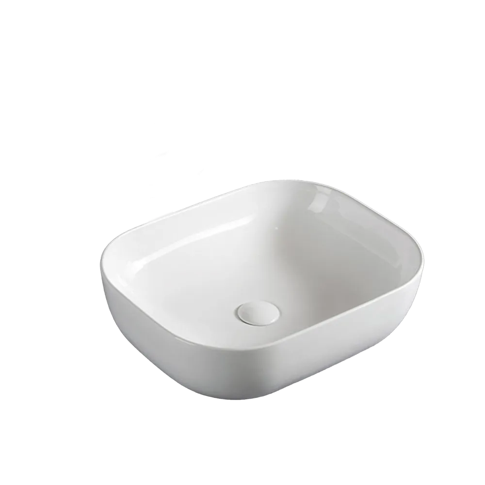 Inox Above Counter Oval Basin with Waste 470 x 330 x 140mm White