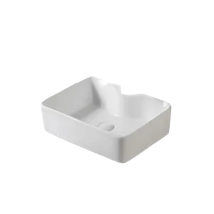 Inox Above Counter Rectangle Basin with Waste 500 x 390 x 135mm White