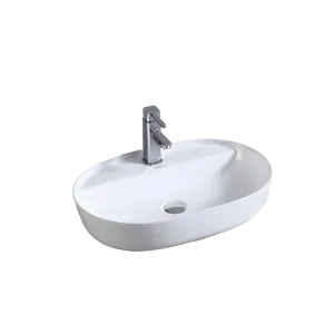 Inox Above Counter Rectangle Basin with Waste 615 x 415 x 135mm White
