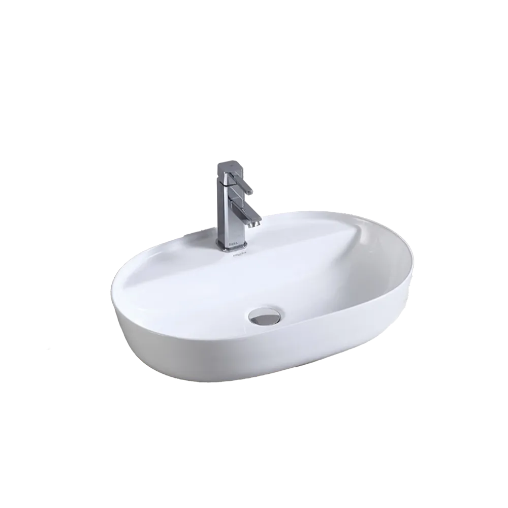 Inox Above Counter Rectangle Basin with Waste 615 x 415 x 135mm White