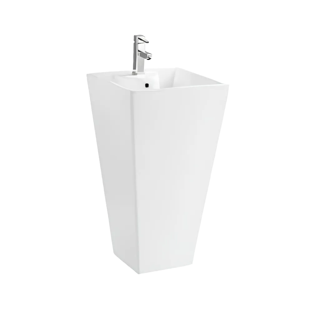 Inox Delta Pedestal Basin 470 x 470 x 830mm - White