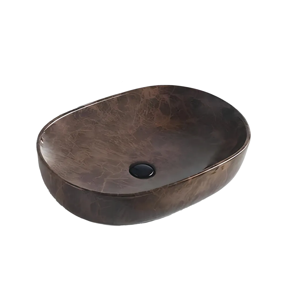 Inox Marb Basin Oval 590 Brown