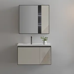 Inox Trend Bath Cabinet with Mirror Ivory C: 800 x 500 x 520mm M:750 x 140 x 750mm