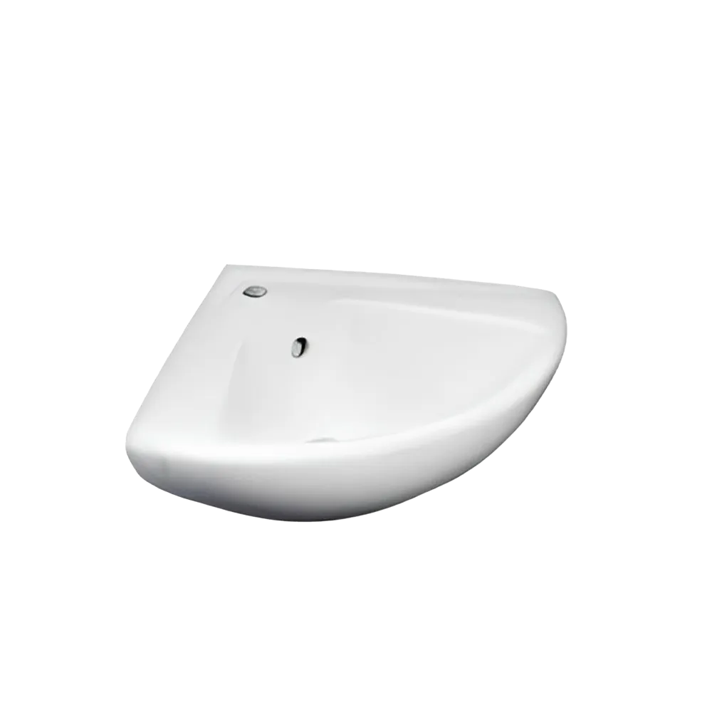 Inox Trend Corner Basin with Bracket and Plug & Waste 430 x 345 x 175mm White