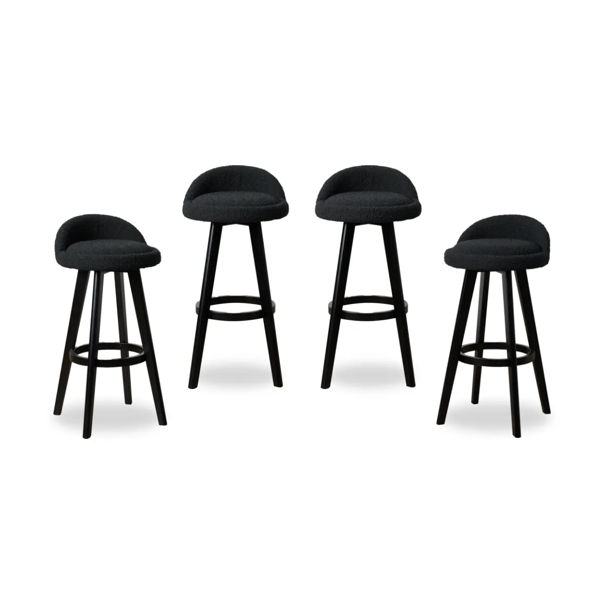 Jamie Bar Stool - Black Set of Four Bundle Mocka