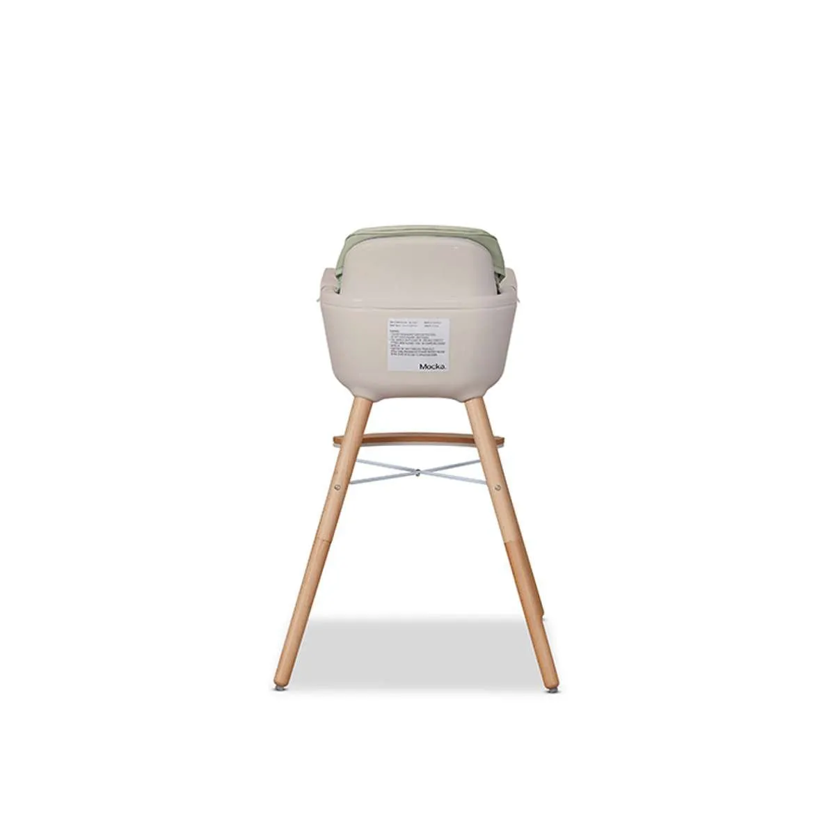 Jenson Natural Highchair - Sage Green Mocka