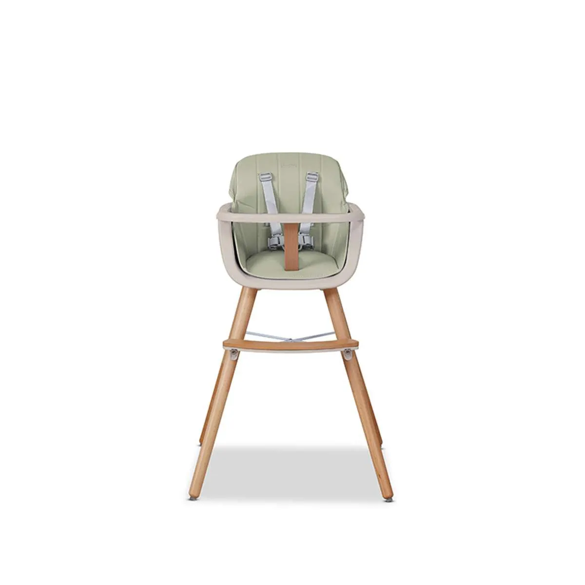 Jenson Natural Highchair - Sage Green Mocka