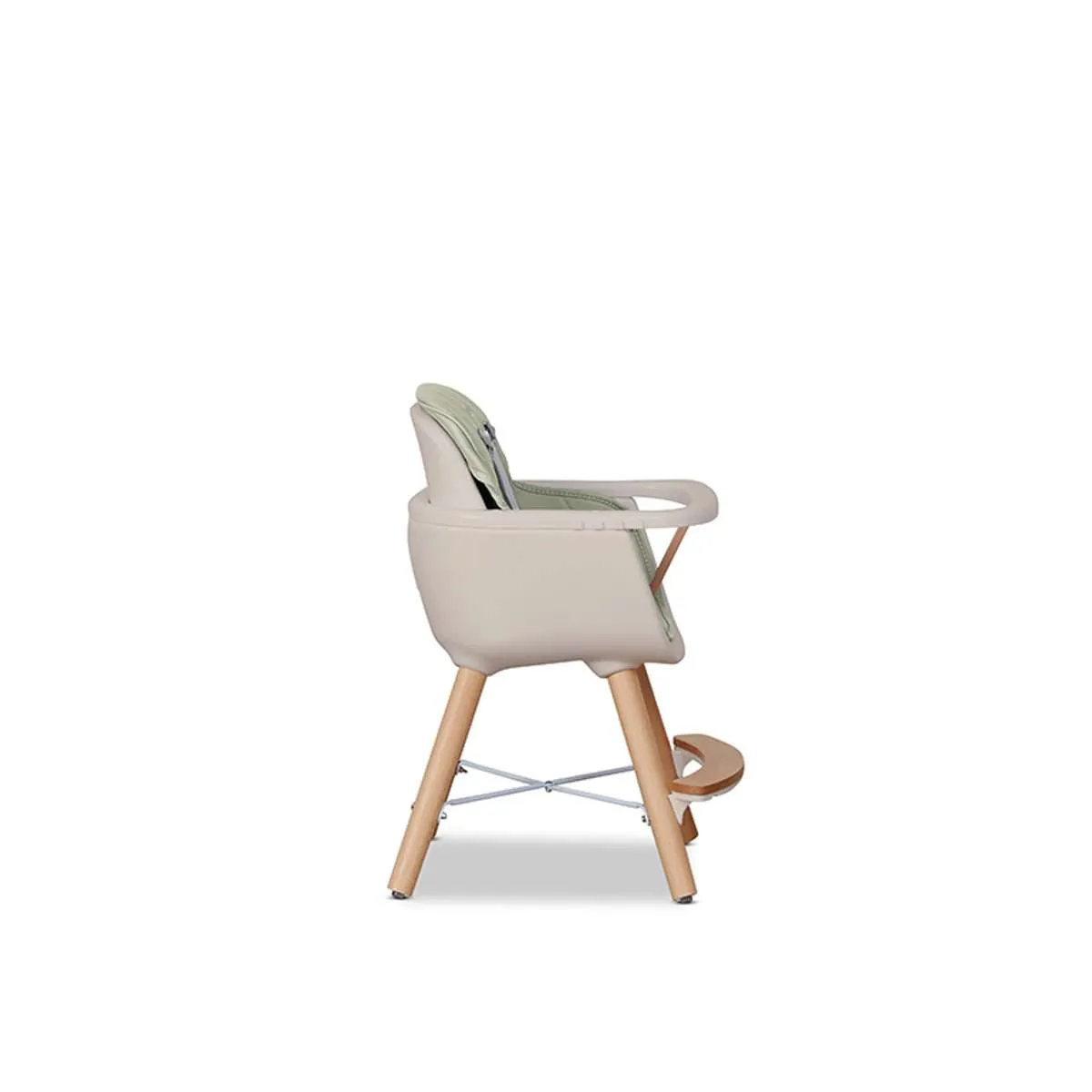 Jenson Natural Highchair - Sage Green Mocka