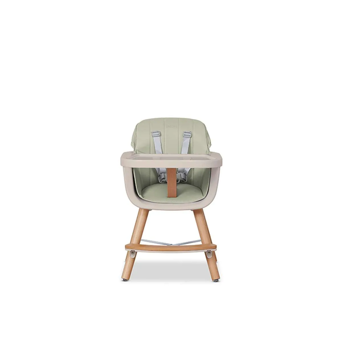 Jenson Natural Highchair - Sage Green Mocka